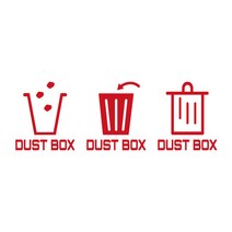 오피스왕국 쓰레기통 그래픽 스티커 dustbox1, 레드