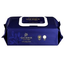 해봄비 프리미엄 물티슈 60매 캡형 정말 두껍고 넓은 특대 물티슈 1장 20cm x 30cm 총 590g, 10개, 60매입