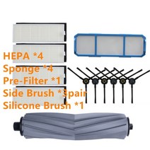 [호환제품] 롤러 메인 브러시 커버 사이드 브러시 hepa filter mop for silvercrest ssr1 ssra1 ilife a9s a9 a7 로봇 진공 청소기, 16-보여진 바와 같이