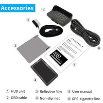 HUD 모든 자동차 OBD2 + GPS 헤드 업 디스플레이 앞 유리 HUD 속도계 프로젝터 디지털, 01 M7