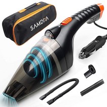 SAMDIYA 휴대용 자동차 진공 청소기: LED 조명 포함 고출력 휴대용 진공 -106W 12v 4.0KPA 흡입 강력한 최고의 자동차 및 자동차 인테리어 세부 및 청소용 자동차, 104W-4000PA