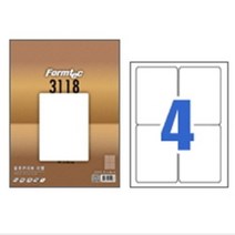 CD라벨 DVD라벨 기타라벨 한국폼텍 폼텍라벨지 LS3118 (4칸 100매) piterpan3*970003048OP, 본상품선택