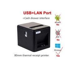 레이저각인 라벨프린터 2022 고품질 80mm pos 열 영수증 프린터 자동 절단 인쇄 USB 포트이더넷와이파이, 03 black USB LAN_03 AU 플러그