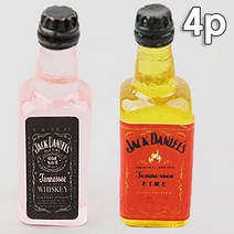 미니어처 술병 모형 잭다니엘 3.4~3.5cm 2색 4개 세트 양주 디오라마 공방 소품 재료 피규어 미니어쳐 오비츠 고쿠리