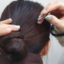 똥머리 올림머리 웨이브 굵은유핀 실핀 7cm