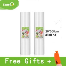 SaengQ-진공 식품 실러 장기간 신선도 유지 진공 포장기 12 + 15 20 25 30cm x 롤/묶음, 04 20cm-2pcs