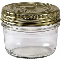 르 파르페 파밀리아 Wiss Terrine-200ml 와이드 입 프렌치 글래스 메이슨 항아리 (2 피스 골드 뚜껑 포함