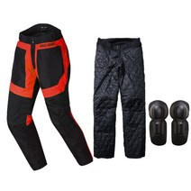 호환 가을 겨울 바람 방지 바지 오토바이 남성 열 분리형, 05 빨간_04 XL