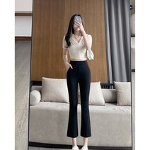 여성 긴바지 블랙 부츠컷