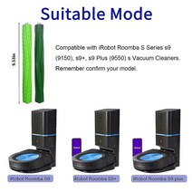 Viputop IRobot Roomba S9 9150 S9+S9 플러스 9550 S 시리즈 진공 청소기와 호환되는 교체 브러시 부품 청소기 고무 롤러 3세트