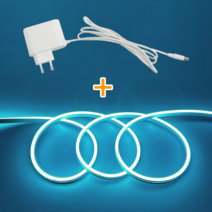 LED 줄 라인 간접 조명 네온 사인 인테리어 게이밍 무드등 길이 5M +전용12V어댑터, 썸머블루+전용어댑터