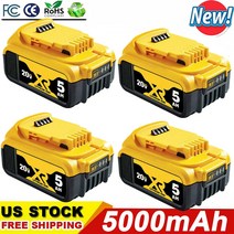디월트 배터리 20V Max XR 7.0AH 리튬 이온 DCB206-2 DCB205-2 4Pack, 4×5.0Ah battery