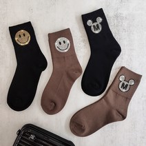 여성 패션양말 의 끝판왕 큐빅 스마일 긴양말