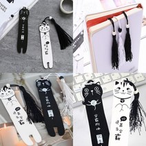 캐릭터책갈피 이쁜책갈피 북마크 나무책갈피 고양이책갈피, 블랙