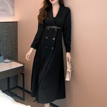 CNTCSM 더블버튼 라인 정장 벨트 원피스 582