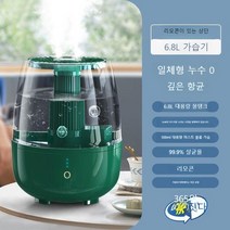 가습기 홈 조용한 침실에어컨 공기 정화 대형 안개 용량 스프레이 항균 데스크탑, 6.8L그린리모컨모델[나노광미립화+다중필터살균