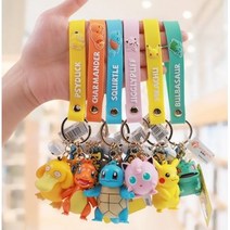 포켓몬스터 스트립 키링 피카츄 푸린 이상해씨 파이리 꼬부기 고라파덕 키홀더 열쇠고리