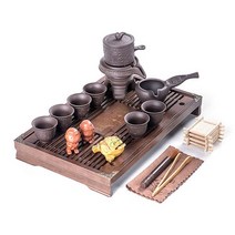 [무료배송]전통 자사호 다도세트 다기세트 찻잔 차 다호 다반 숙우 공도배, 단일사이즈, 황토 문양 다도 세트 (갈색)