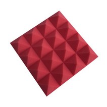 실내방음벽 가정용 아파트 방음벽 차음재 차음판 스튜디오 방음 폼 피라미드 사운드 흡수 벽 처리 패널 24 팩 25x25x5cm 난연성 보호 스폰지, 12PCS, Rred