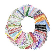 100 조각 퀼트 패브릭 스퀘어 시트 꽃 인쇄 10x10cm 공예품, 여러 가지 빛깔의, 면