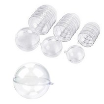 15 쌍의 플라스틱 공 중공 공 크리스마스 장식 하늘 창문을위한 볼 쇼핑몰 투명, 4cm 5cm 6cm, 투명한