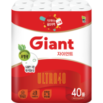 자이언트 울트라 40 천연펄프 대용량 40롤 화장지