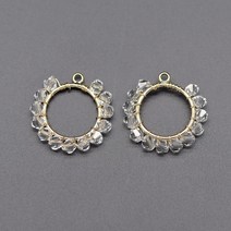 구슬 보석 만들기 10pcs 골드 페르시 서클 매력 7x10mm 유선 크리스탈 비즈 적 인 펜던트 매달려 귀걸이 구성 요소 (GB 551)