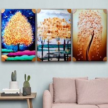 풍수 나무 아크릴 액자 사진 캔버스 현관 금나무 거실에 걸어드면 재물운 풍경화 복을 행운을 부르는, 374