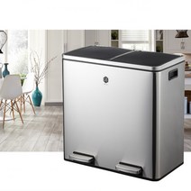 제이와이홀딩스 가정용 업소용 분리수거함 재활용 페달 휴지통 48L, 블루(48L)