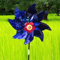 옥상 정원 메탈 반짝이 블루 바람개비 화단 조경 잔디 베란다 앞마당 꾸미기