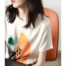 야오야오 반디 실크터치 반팔 티 블라우스