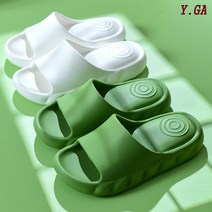 Y.GA 사계절 여성 통굽 기능성 쿠셔닝 슬리퍼 임산부 발편한 슬리퍼 커플 층간소음 푹신한 실내화 남성 욕실 거실 실내 미끄럼 방지 방수 슬리퍼 EVA 말랑말랑