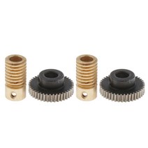 GHSHOP 4pcs 0.5 모듈러스 스틸 웜 기어 휠 황동 기어 샤프트 세트 구멍 6mm, 블랙 골든