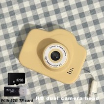 폴라로이드카메라 카메라 디지털 HD 1080P 비디오 완구 미니 캠 컬러 디스플레이 생일 선물, 02 yellow32g