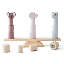 아기 동물 스레딩 시소 장난감 나무 쌓기 장난감 블록 게임 몬테소리 실습 균형 능력육, Balancing suit 7
