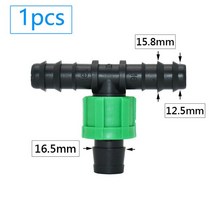 16mm 관개 드립 테이프 커넥터 티 엘보 엔드 플러그 잠금 너트 워터 파이프 조인트 스플리터 1/2 3/4 스레드 4 개, J