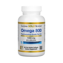 California Gold Nutrition 캘리포니아 골드 뉴트리션 오메가800 피쉬 오일 EPA/DHA 80% 1 000mg 피쉬 젤라틴 소프트젤 90정, 11.2 x 6.1 x 6.1cm 0.15kg