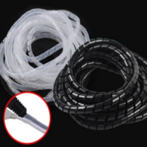 전선정리 전선 전선보호 꽈배기 꽈배기전선정리 전선보호관 커버 케이블, 블랙 내경 둘레10mmx길이8m