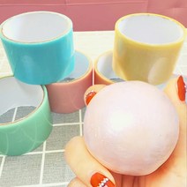 빌리네집 펄 테이프 공 반짝이 끈끈이 찐득 볼 만들기 4.8cm 6cm 6개 1세트
