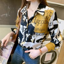 넷투넷코리아 여성 캐주얼 블라우스 프린팅 기본 오피스룩 심플