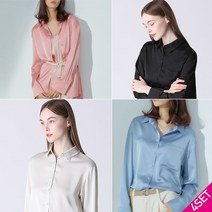 르오트 4SET 글로시 새틴 셔츠블라우스 4종세트