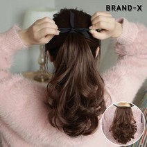 [브랜드엑스] 웨이브 포니테일 묶음머리 부분가발, Style.1_Brown Black