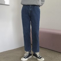 쉐얼유 여성 파인드 일자 진청 데님 팬츠