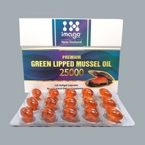 Imago Health Premium Grade Green Lipped Mussel Oil 이마고 헬스 프리미엄 초록입홍합 오일 120정 1팩, 1개