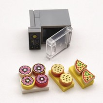 중국레고 호환 도시 MOC 빌딩 블록 벽돌 부품 하우스 가구 주방 액세서리 키트 DIY 장난감 침대 소파 피아, 10 oven-desserts
