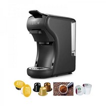 HIBREW 4-in-1 다기능 에스프레소 돌체 구 머신 네스프레소 캡슐 캡슐 및 분쇄 커피와 호환 가능 이탈리아 19바 고압 펌프 1450W(검은색), Black