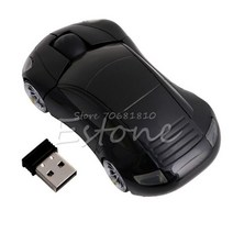 레이저 무선 마우스 2.4ghz 3d 광학 자동차 모양 수신기 usb pc 노트북 컴퓨터 액세서리 드롭 배송, 검은색