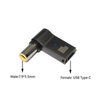 100W USB C 컨버터 노트북 커넥터 유형 C 어댑터 (Dell 용) Hp Asus Hp Lenovo Acer 범용 노트북 Dc 고속 충전 플러그, 7.9-5.5mm