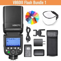 카메라 조명 플래시 Godox V860III V860IIIC V860IIIN 860III 스피드 라이트 TTL HSS Canon Sony Nikon Fuji Olyms Pentax, [01] Bundle 1, [02] for Nikon