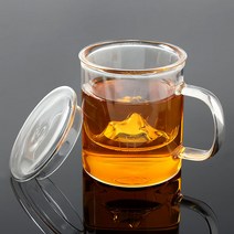 꾸밈백서 내열유리 거름망 티머그, 350ml